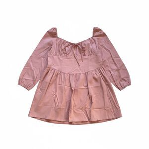 Boohoo Milkmaid Dress Women’s 24 Bengaline Corset Skater Rose Pink